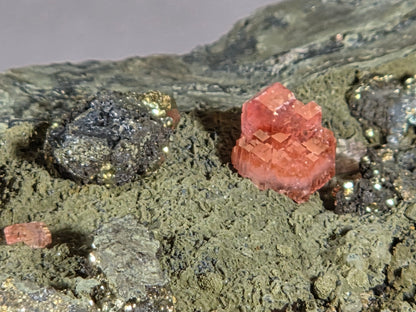 Rhodochrosit/Pyrit - Chihuahua/Mexiko ca. 9x6cm