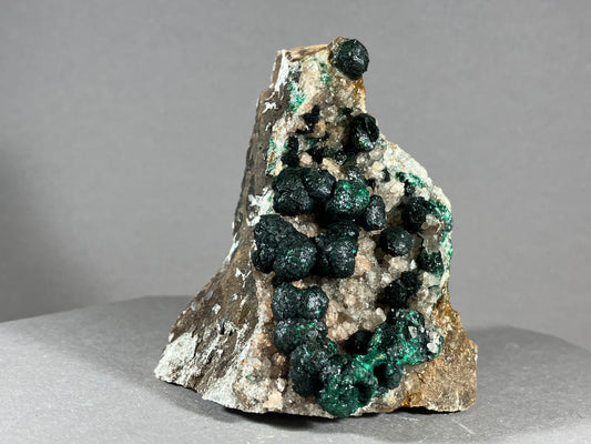 Malachit/Quarz - Kambove/Kongo ca. 8x6,5cm