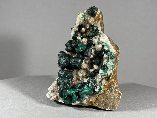 Malachit/Quarz - Kambove/Kongo ca. 8x6,5cm