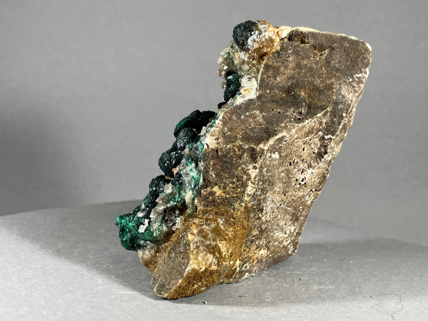 Malachit/Quarz - Kambove/Kongo ca. 8x6,5cm