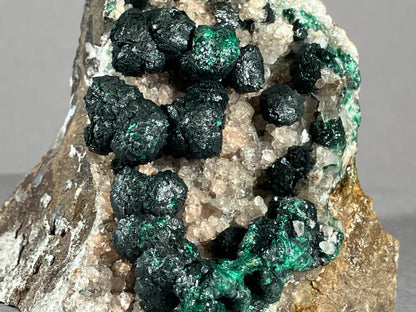 Malachit/Quarz - Kambove/Kongo ca. 8x6,5cm