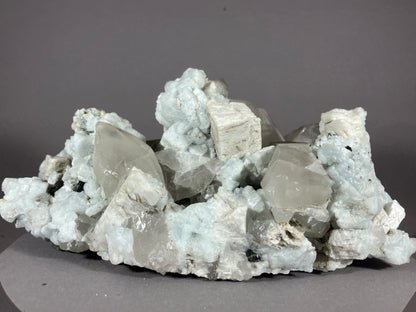 Bergkristall/Periklin/blauer Calcit/Turmalin - Giza/Pakistan ca. 17x10cm