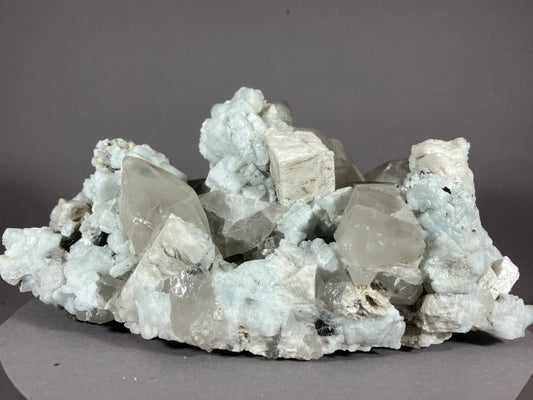 Bergkristall/Periklin/blauer Calcit/Turmalin - Giza/Pakistan ca. 17x10cm