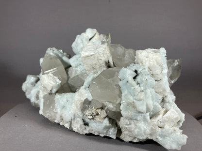 Bergkristall/Periklin/blauer Calcit/Turmalin - Giza/Pakistan ca. 17x10cm