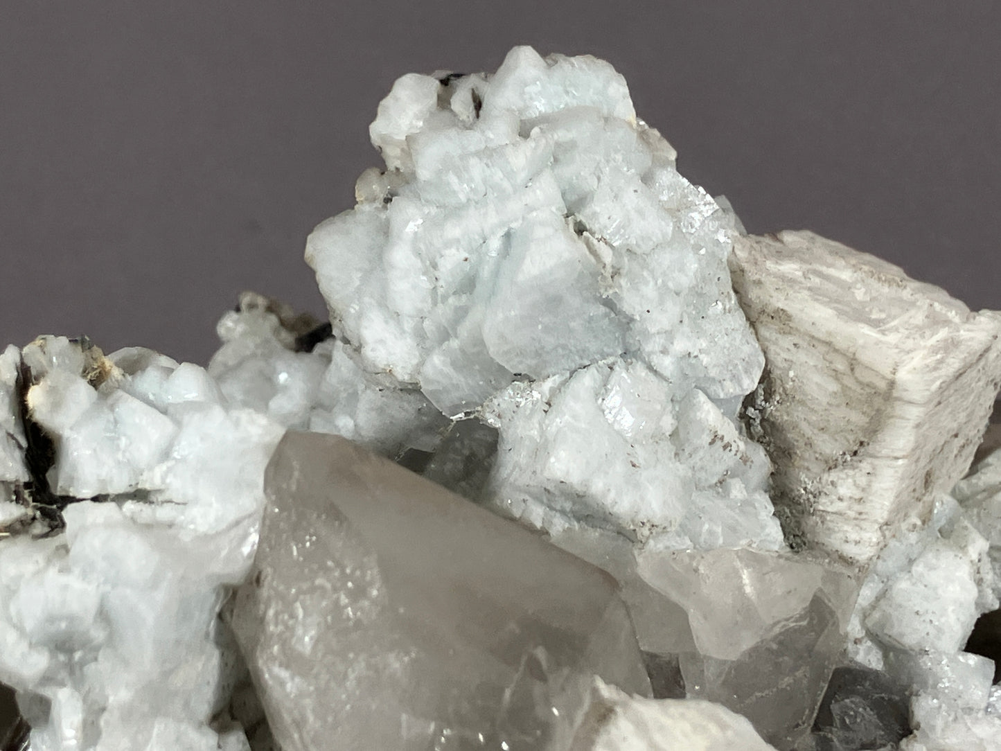 Bergkristall/Periklin/blauer Calcit/Turmalin - Giza/Pakistan ca. 17x10cm