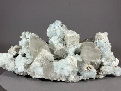 Bergkristall/Periklin/blauer Calcit/Turmalin - Giza/Pakistan ca. 17x10cm