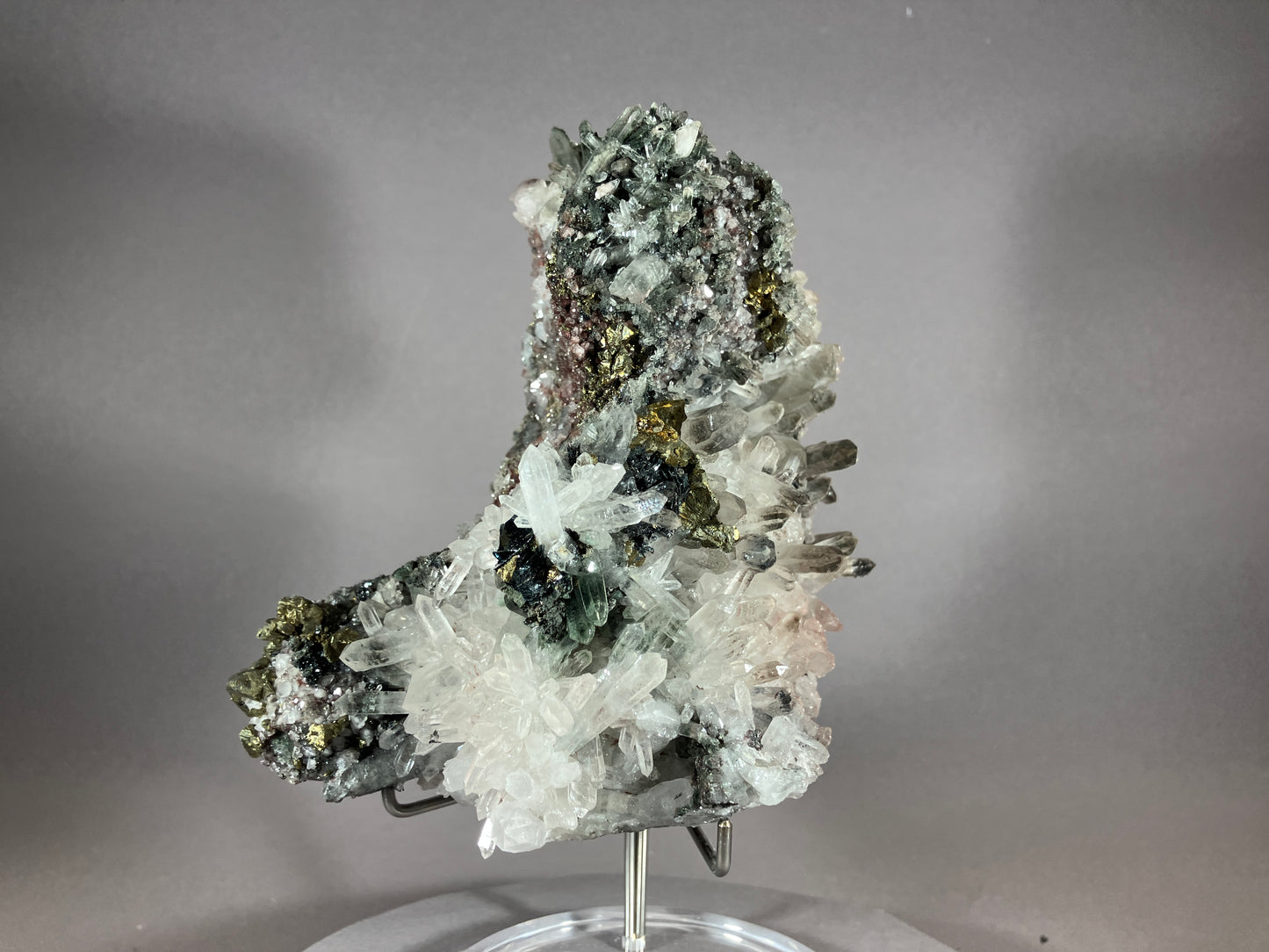 Chalkopyrit/Bergkristall - Chihuahua/Mexiko ca. 15x11cm