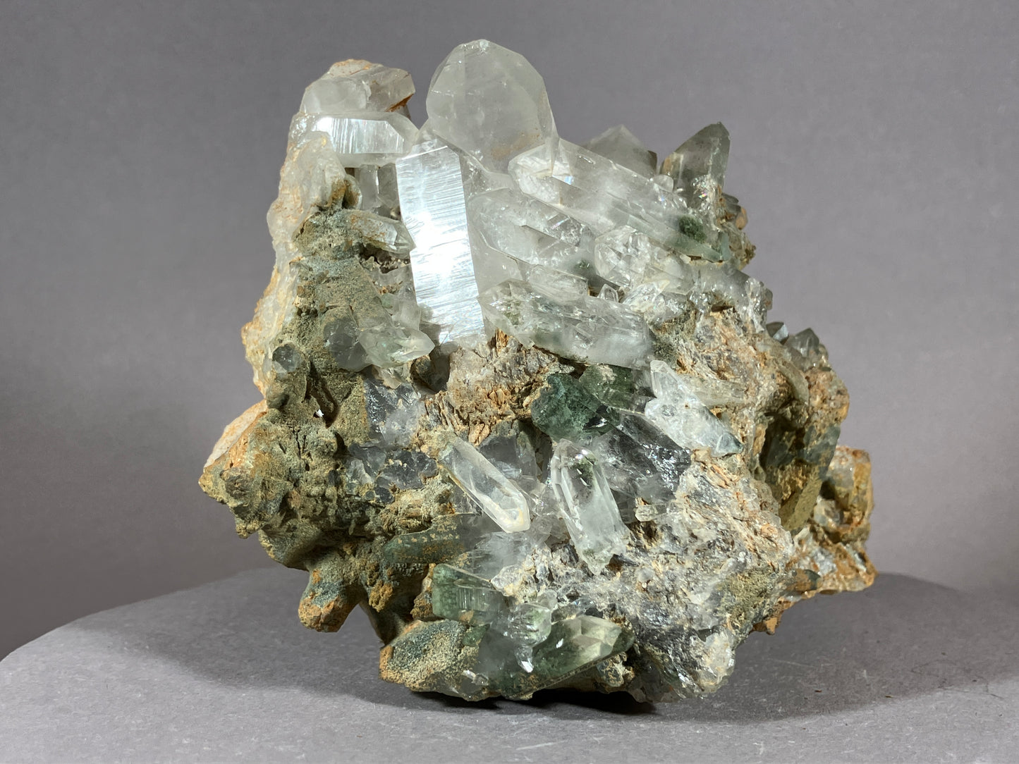 Bergkristall/Chlorit - Thusis/Schweiz ca. 10x9cm