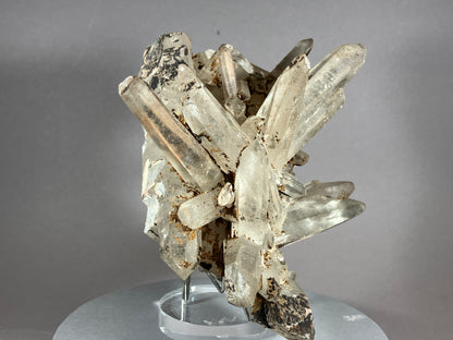 Bergkristall/Hämatit - Jinlong/China ca. 14x14cm