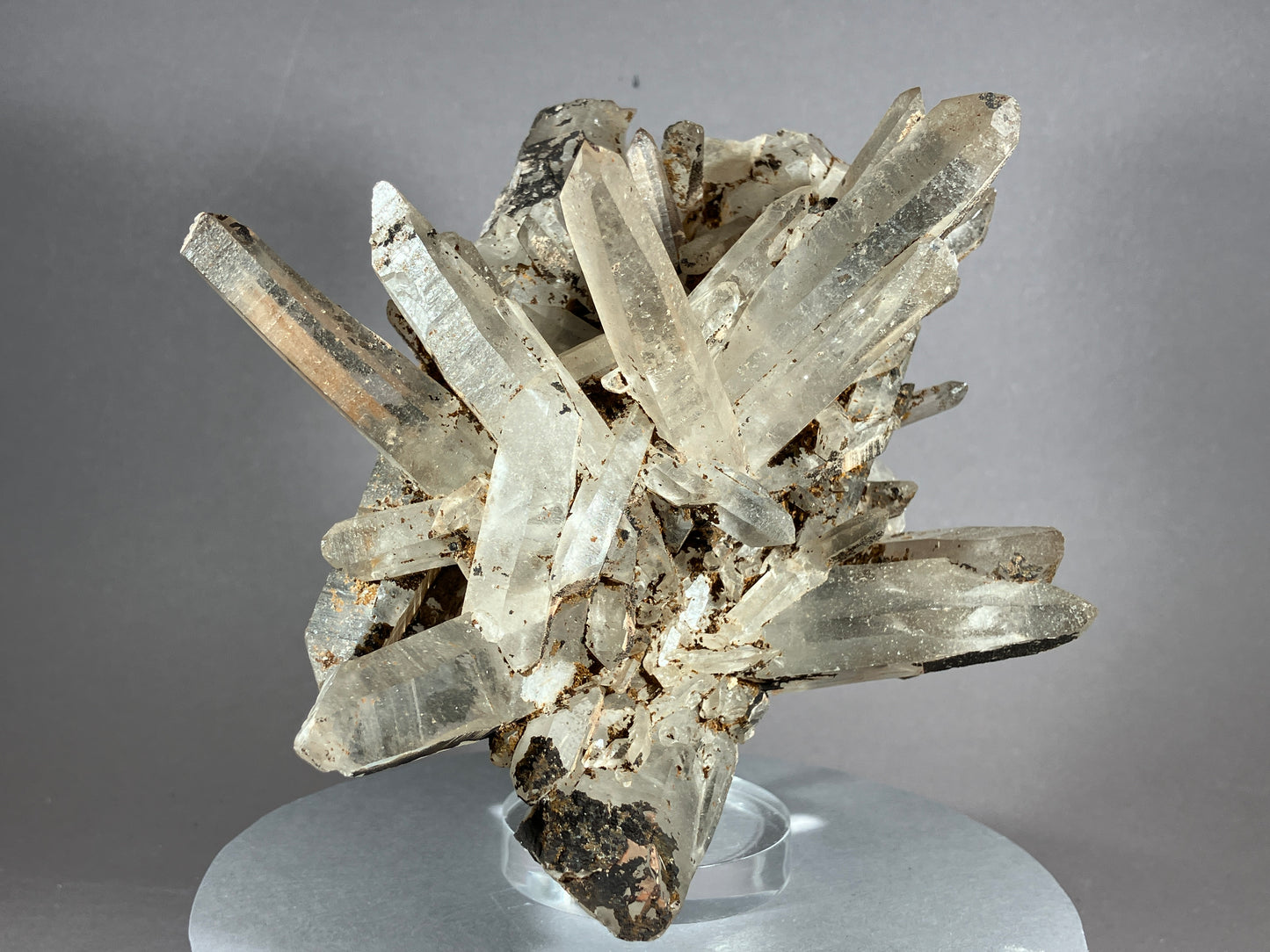 Bergkristall/Hämatit - Jinlong/China ca. 14x14cm