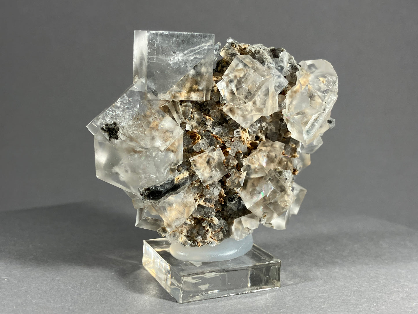 Fluorit mit Bergkristall - Dal`negorsk ca. 6x5cm