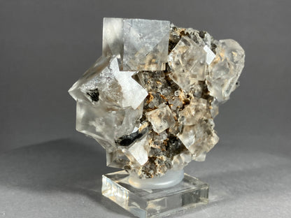 Fluorit mit Bergkristall - Dal`negorsk ca. 6x5cm