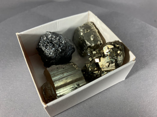 Bleiglanz/Pyrit - Madan 4er Lot