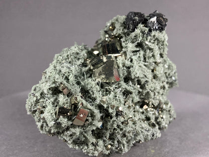 Pyrit/Nadelquarz/Bleiglanz - Madan ca. 6,5x5cm