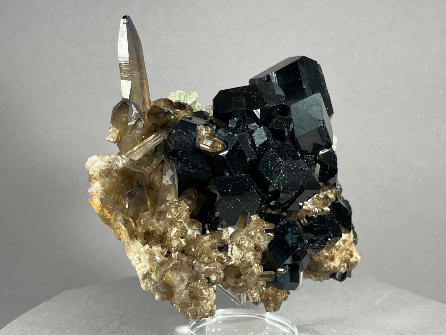 Turmalin/Rauchquarz/Hyalit- Namibia/Afrika ca. 11x8cm
