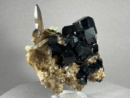 Turmalin/Rauchquarz/Hyalit- Namibia/Afrika ca. 11x8cm