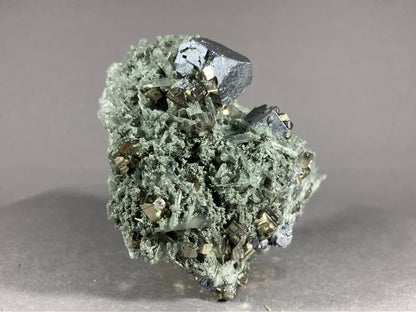 Pyrit/Nadelquarz/Bleiglanz - Madan ca. 6,5x6cm