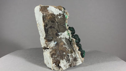 Malachit/Quarz - Kambove/Kongo ca. 8x6,5cm